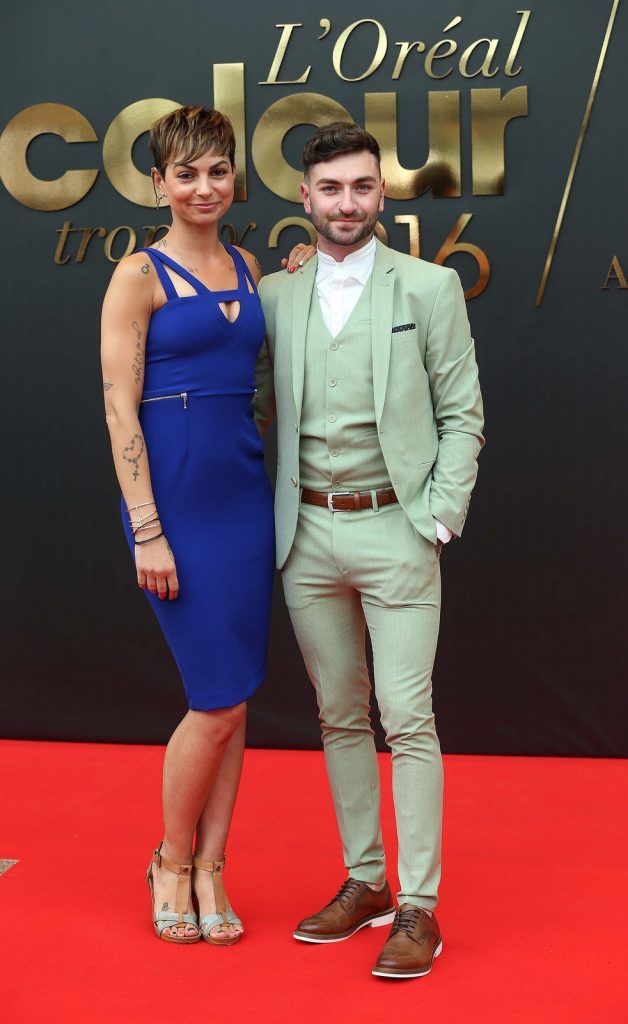 
Dianna Kostyra and Neill Ryan, pictured at the 50th anniversary L’Oreal Colour Trophy held in the Convention Centre, Dublin. Pic. Robbie Reynolds
