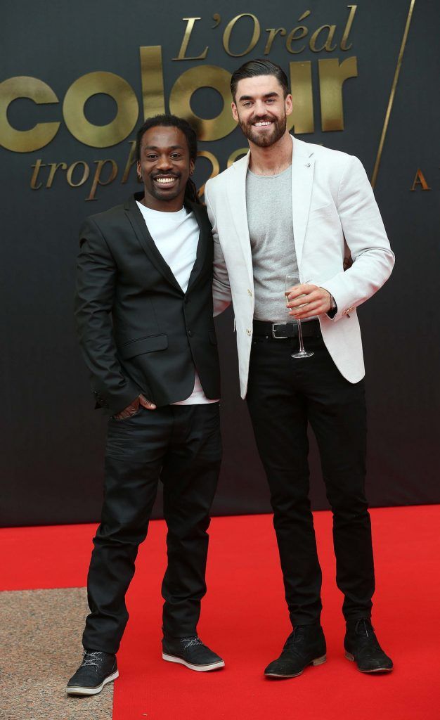 
Erickson Diarra and Gerard McLoughllin, pictured at the 50th anniversary L’Oreal Colour Trophy held in the Convention Centre, Dublin. Pic. Robbie Reynolds
