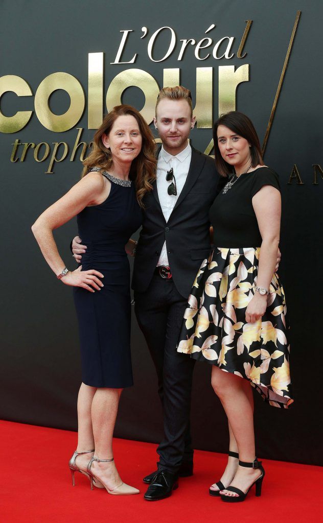 
Trish Sheehan with Calvin Hayes and Judith Scanlon, pictured at the 50th anniversary L’Oreal Colour Trophy held in the Convention Centre, Dublin. Pic. Robbie Reynolds

