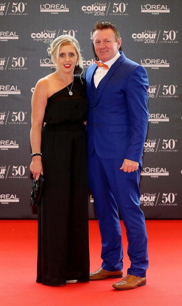 
Sharon Conroy and Jim Coss, pictured at the 50th anniversary L’Oreal Colour Trophy held in the Convention Centre, Dublin. Pic. Robbie Reynolds
