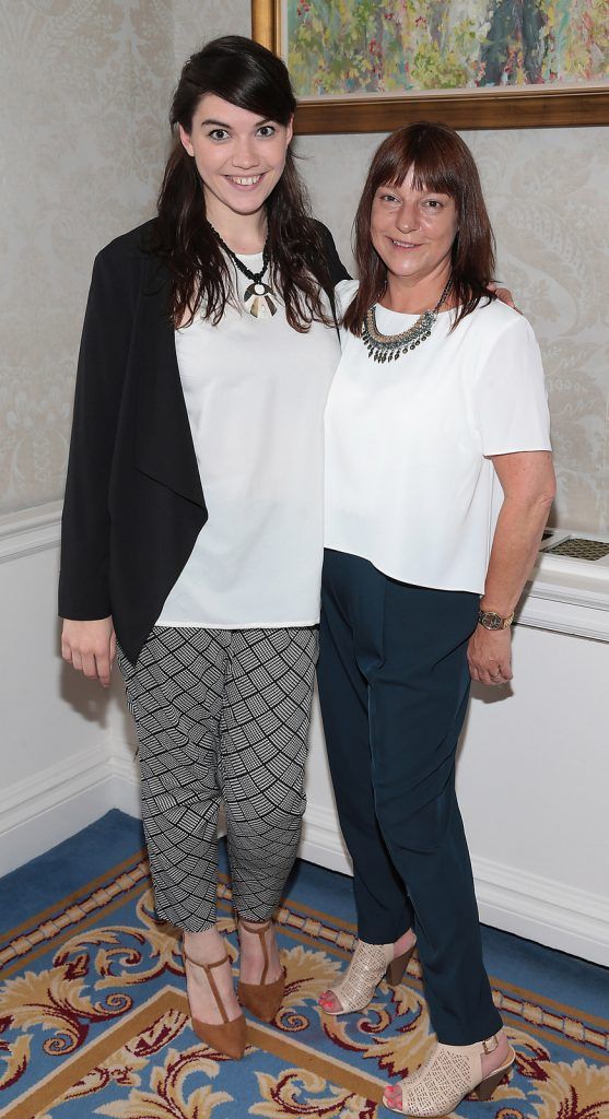 Fiona Lucia McGarry and Trish Townsend at the annual Cari Charity Summer lunch at The Shelbourne Hotel,Dublin..Picture :Brian McEvoy.