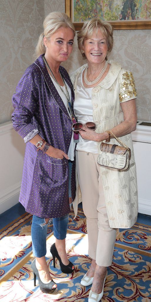 Caitriona Hanly and Imelda Hanly at the annual Cari Charity Summer lunch at The Shelbourne Hotel,Dublin..Picture :Brian McEvoy