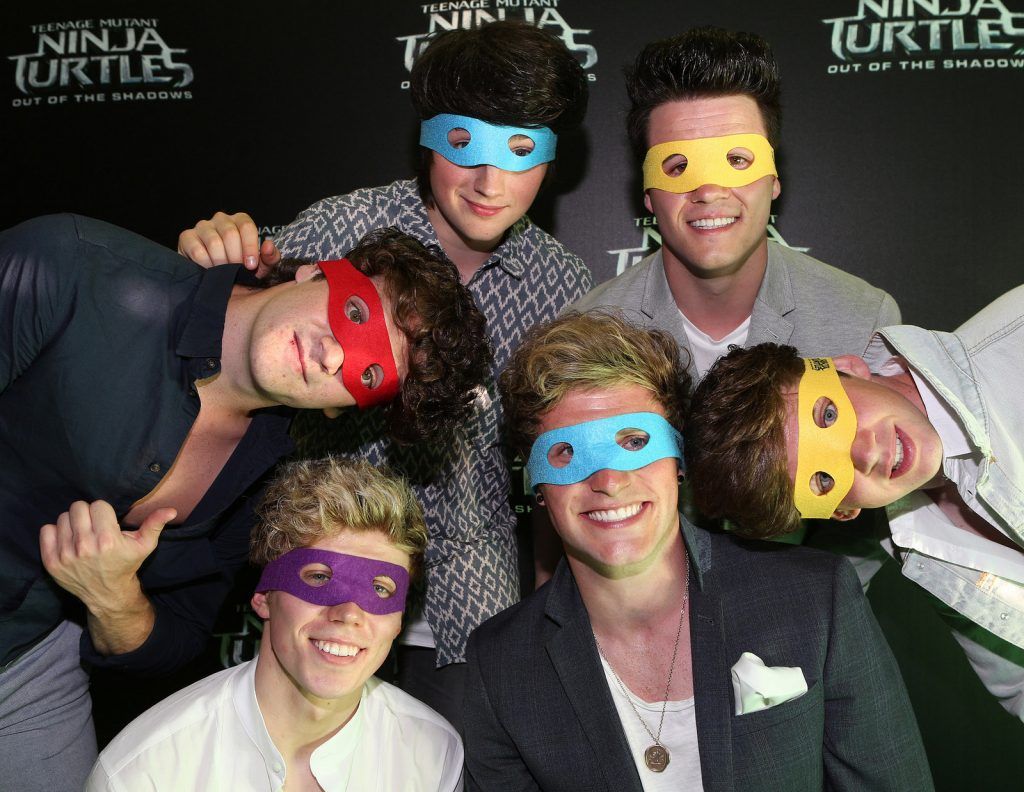Boyband Hometown tonight at the Irish premiere of Teenage Mutant Ninja Turtles: Out of the Shadows at the Savoy Cinema,Dublin..Pictures:Brian McEvoy.