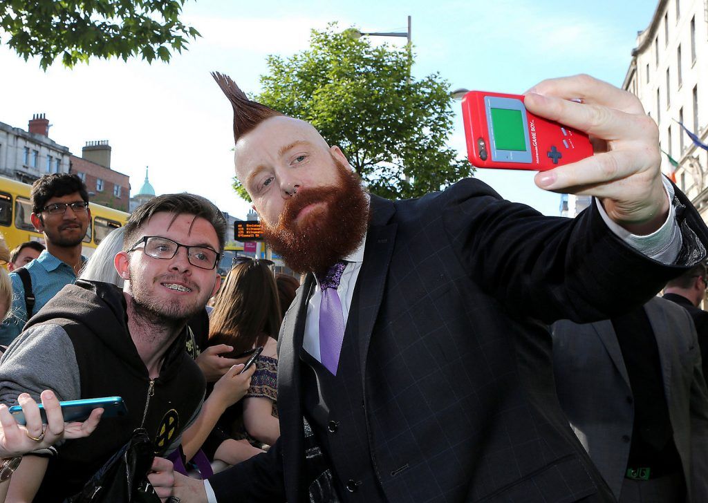 Stephen Farrelly (Rocksteady)  who is best known to his fans worldwide as WWE Superstar "Sheamus,"who acts in the film tonight at the Irish premiere of Teenage Mutant Ninja Turtles: Out of the Shadows at the Savoy Cinema,Dublin

Pictures:Brian McEvoy