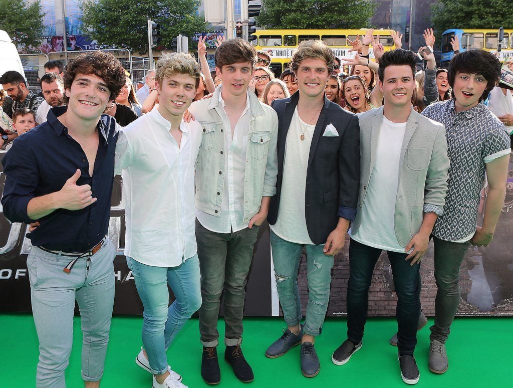 Boyband Hometown tonight at the Irish premiere of Teenage Mutant Ninja Turtles: Out of the Shadows at the Savoy Cinema,Dublin..Pictures:Brian McEvoy.