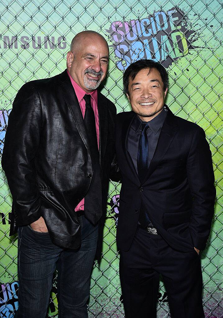 Comic book writer Dan Didio and artist Jim Lee attend the Suicide Squad premiere sponsored by Carrera at Beacon Theatre on August 1, 2016 in New York City.  (Photo by Bryan Bedder/Getty Images for Carrera)