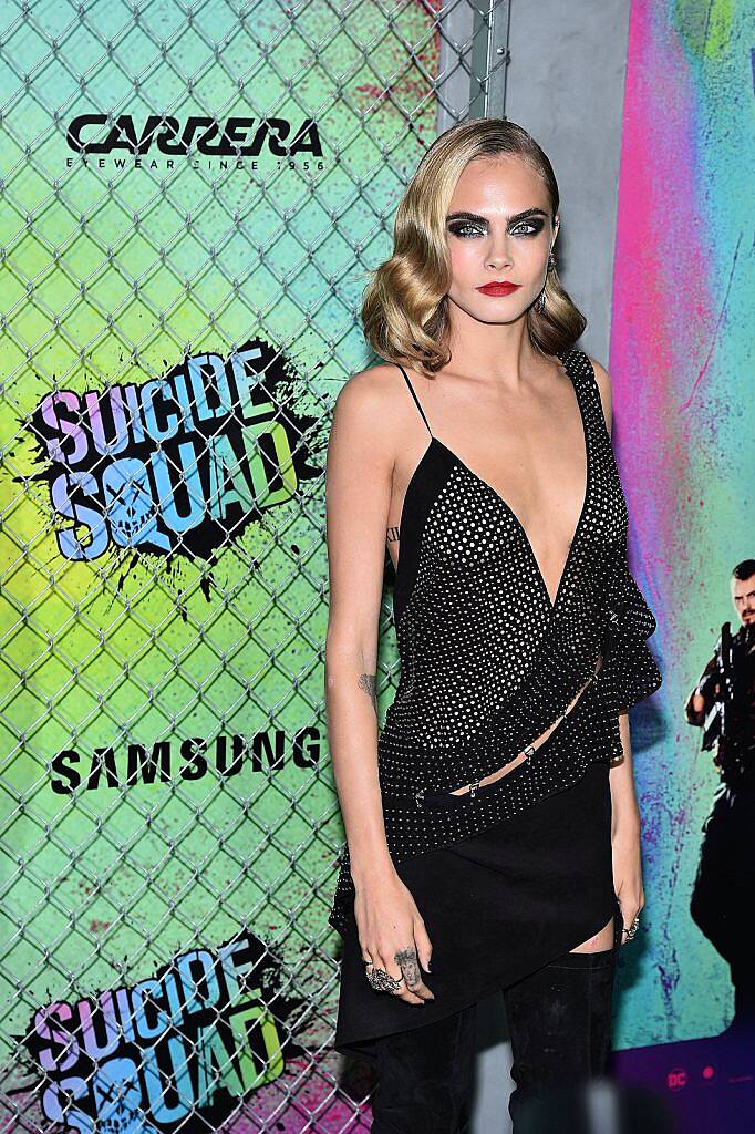 Actress Cara Delevingne attends the Suicide Squad premiere sponsored by Carrera at Beacon Theatre on August 1, 2016 in New York City.  (Photo by Bryan Bedder/Getty Images for Carrera)