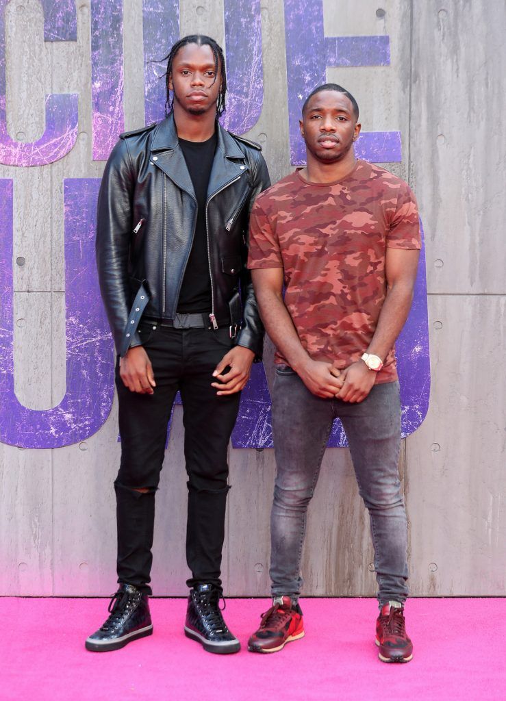 Krept and Konan attend the European Premiere of "Suicide Squad" at the Odeon Leicester Square on August 3, 2016 in London, England.  (Photo by Chris Jackson/Getty Images)
