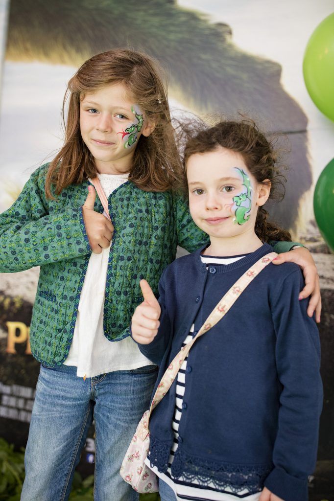 Cara Mouscadet, age 8, France and Haley O'Connell, age 5, Dublin, at the Irish Premiere of Disney's Pete's Dragon in the Savoy Cinema, Dublin, 07/08/16 (Photo by Arthur Carron)
