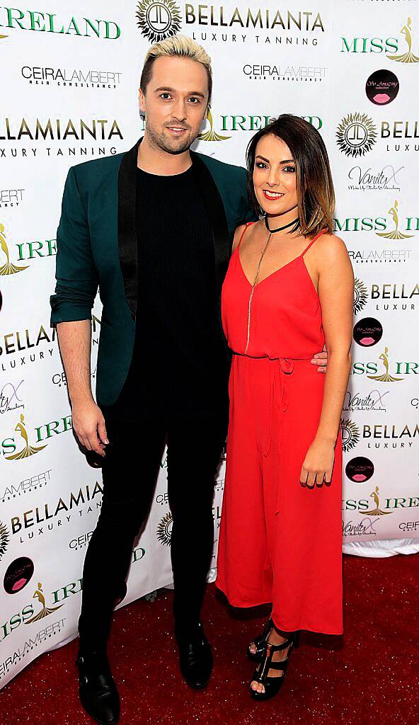 DJ O Brien and Debbie McQuillan  at the launch of Miss Ireland 2016 in association with Bellamianta Tan at Lillies Bordello,Dublin.Pictures Brian McEvoy.