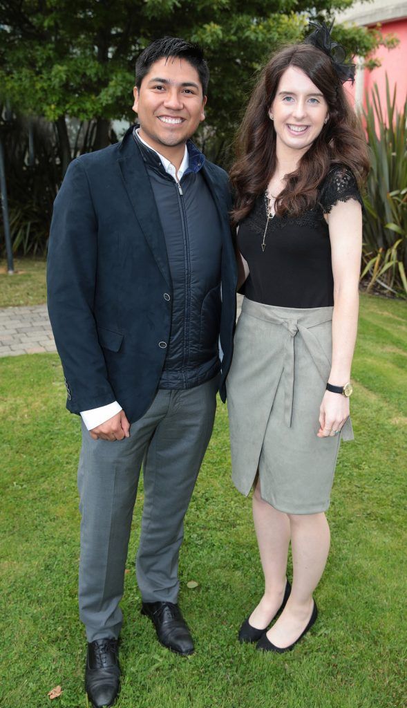 Francesco Porquillo and Sarah Keane pictured at the final of The Beacon Hotel's  Dare to be Different Best Dressed Competition at The Leopardstown Evening Race meeting. (Photo by Brian McEvoy)