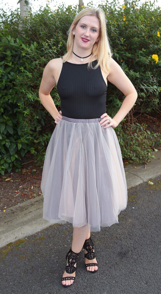 Danielle Shaw pictured at the final of The Beacon Hotel's  Dare to be Different Best Dressed Competition at The Leopardstown Evening Race meeting. (Photo by Brian McEvoy)