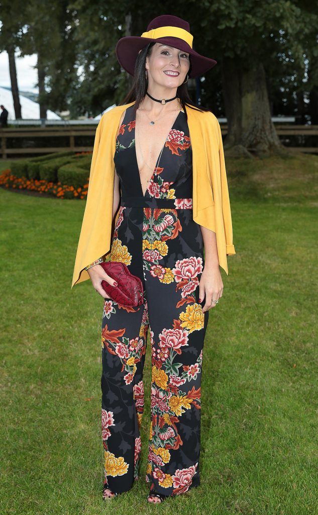 Finalist Amanda Longmore from Dunlaoghaire at the final of The Beacon Hotel's  Dare to be Different Best Dressed Competition at The Leopardstown Evening Race meeting. (Photo by Brian McEvoy)