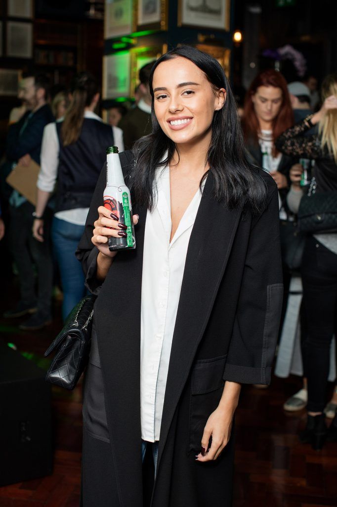 Lauren Bejaoui at the exclusive launch of the ‘Heineken Star Series’, a series of bespoke bottle designs created by Heineken in The Ivy, Parliament Street. (Photo by Anthony Woods)