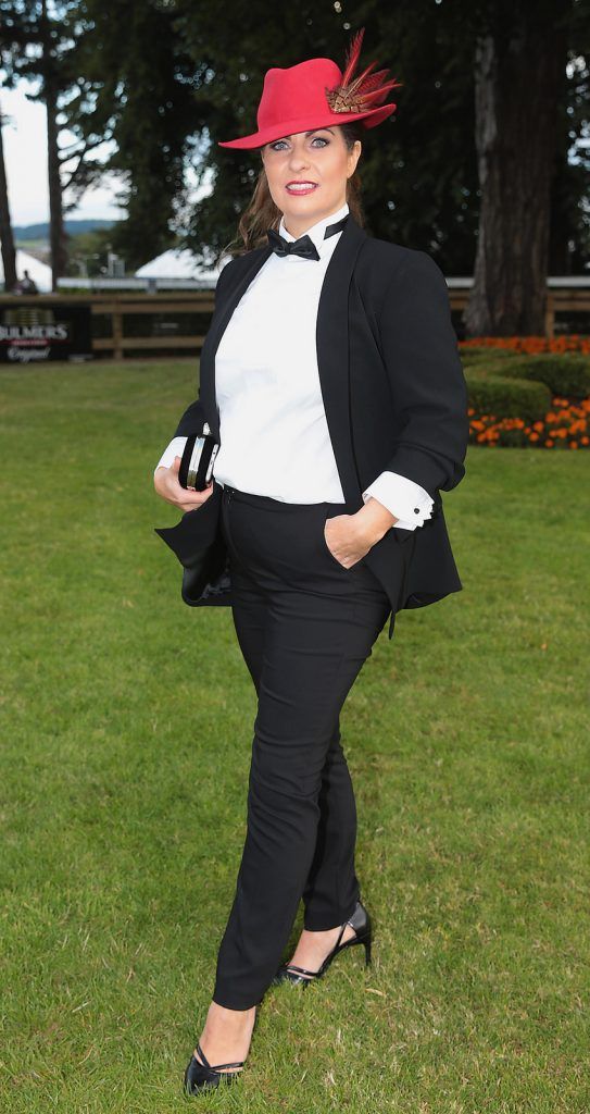 Finalist Suzanne Ryan from Oldtown at the final of The Beacon Hotel's  Dare to be Different Best Dressed Competition at The Leopardstown Evening Race meeting. (Photo by Brian McEvoy)