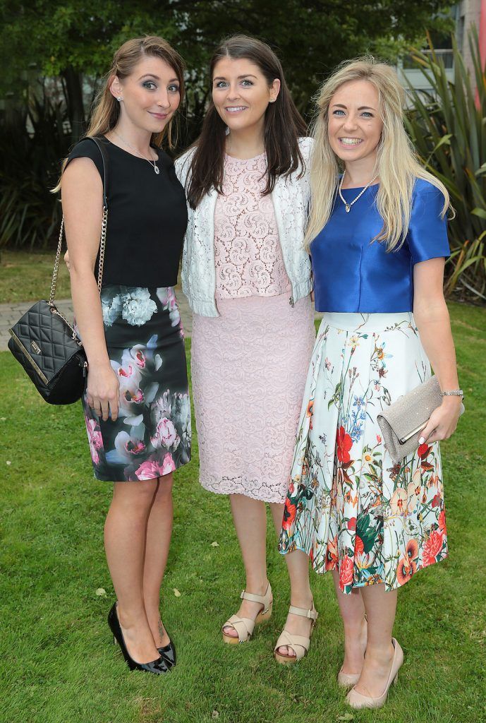 Sarah Whelan ,Eve Morgan and Rachel Kelly pictured at the final of The Beacon Hotel's  Dare to be Different Best Dressed Competition at The Leopardstown Evening Race meeting. (Photo by Brian McEvoy)