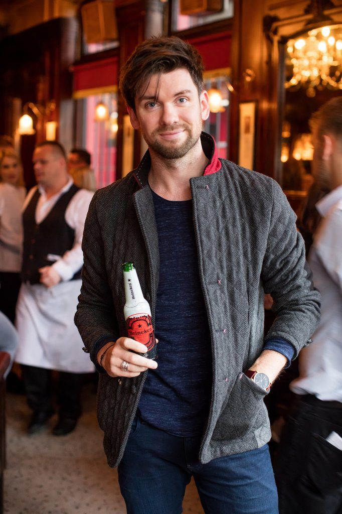 Eoghan McDermott at the exclusive launch of the ‘Heineken Star Series’, a series of bespoke bottle designs created by Heineken in The Ivy, Parliament Street. (Photo by Anthony Woods)