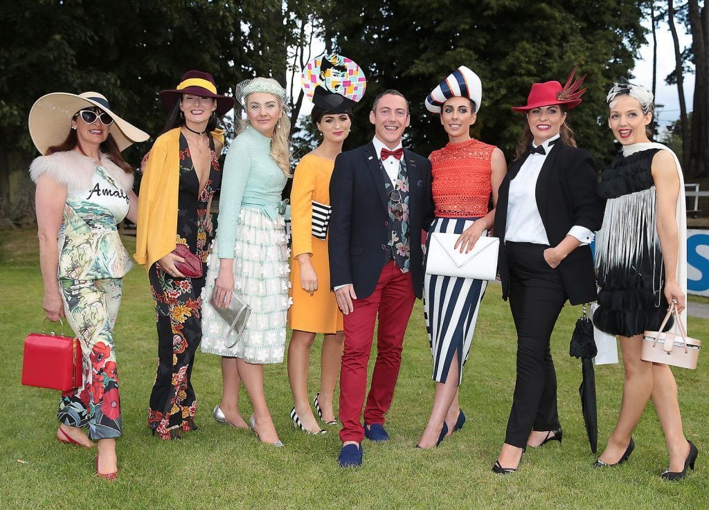 Finalists at the final of The Beacon Hotel's  Dare to be Different Best Dressed Competition at The Leopardstown Evening Race meeting. (Photo by Brian McEvoy)