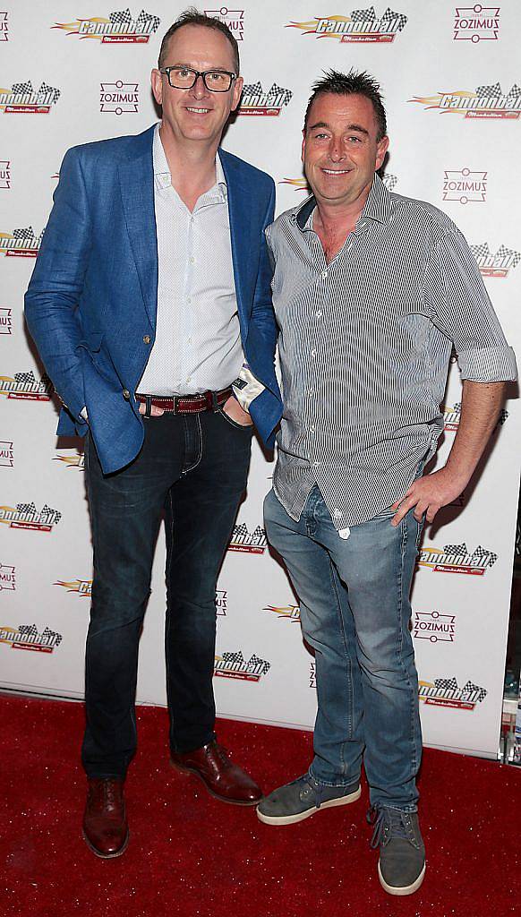 Alan Bannon and Don O Neill at the launch of the Cannonball Supercar 2016 event sponsored by Manhattan Popcorn at Zozimus ,Dublin. (Photo by Brian McEvoy)