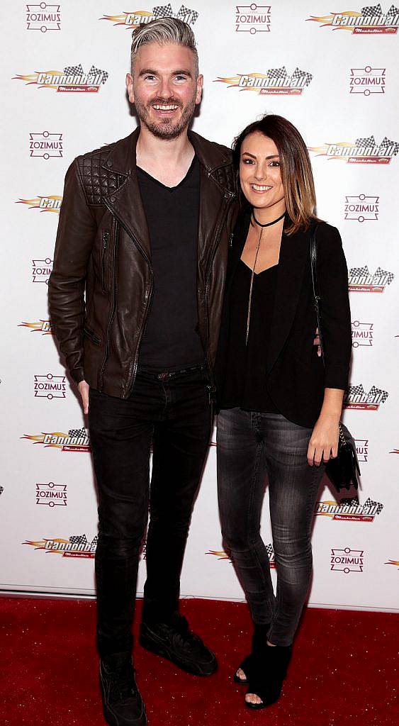 Cillian O Sullivan and Debbie McQuillan at the launch of the Cannonball Supercar 2016 event sponsored by Manhattan Popcorn at Zozimus ,Dublin. (Photo by Brian McEvoy)