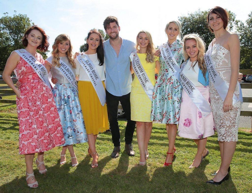 Eoghan McDermott with Roses at the  RTÉ Rose of Tralee launch  at RTÉ Studios in Donnybrook Dublin before hitting the road to Tralee

Picture Brian McEvoy