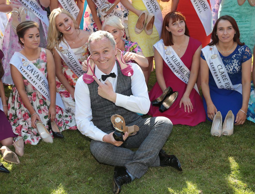 Daithi O Se with Roses at the  RTÉ Rose of Tralee launch  at RTÉ Studios in Donnybrook Dublin before hitting the road to Tralee.
Picture Brian McEvoy.