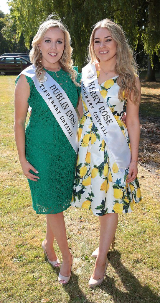 Dublin Rose Lorna Whyte and Kerry Rose Danielle O Dullivan  at the  RTÉ Rose of Tralee launch  at RTÉ Studios in Donnybrook Dublin before hitting the road to Tralee.
Picture Brian McEvoy.