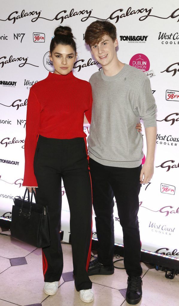 Kelly Hourigan and Aaron Hurley at the launch of Dublin Fashion Festival 2016 in association with GALAXY®, in Dublin’s City Hall. Photo Kieran Harnett