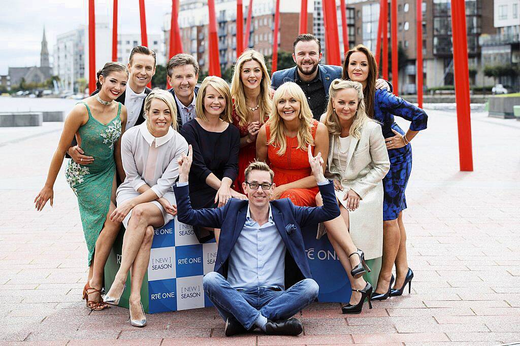 Some of the RTÉ One Televition Team (back from left) Dancers Shauna Finn and John Edward Nolan, Kathryn Thomas, Daniel O'Donnell,  Claire Byrne, Jenny Dixon, Miriam O'Callaghan, Dave O'Sullivan, Dr Eva Orsmonde and Dr Ciara Kelly with Ryan Tubridy pictured at the RTÉ Television New Season Launch at the Bord Gáis Energy Theatre. Picture Andres Poveda