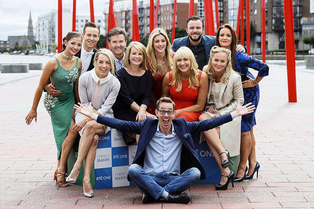 Some of the RTÉ One Televition Team (back from left) Dancers Shauna Finn and John Edward Nolan, Kathryn Thomas, Daniel O'Donnell,  Claire Byrne, Jenny Dixon, Miriam O'Callaghan, Dave O'Sullivan, Dr Eva Orsmonde and Dr Ciara Kelly with Ryan Tubridy pictured at the RTÉ Television New Season Launch at the Bord Gáis Energy Theatre. Picture Andres Poveda