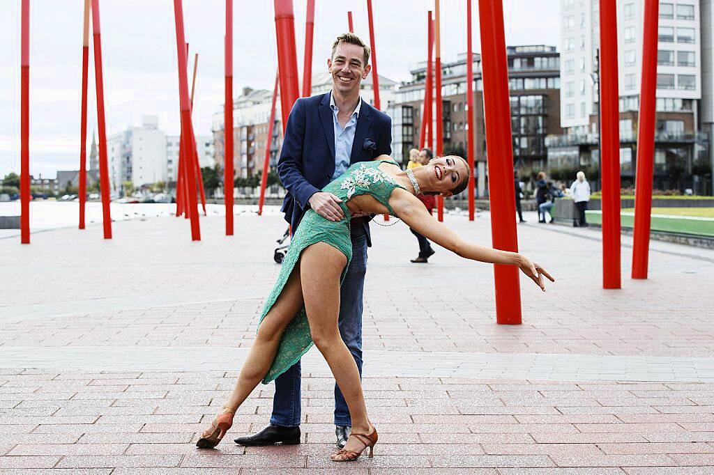 Ryan Tubridy is pictured with dancer Shauna Finn at the RTÉ Television New Season Launch at the Bord Gáis Energy Theatre. Picture Andres Poveda