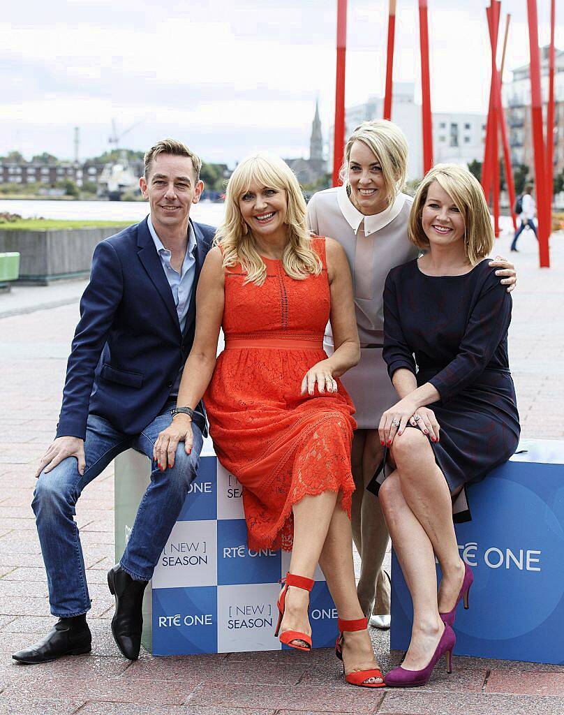 Ryan Tubridy, Miriam O'Callaghan, Kathryn Thomas and Claire Byrne pictured at the RTÉ Television New Season Launch at the Bord Gáis Energy Theatre. Picture Andres Poveda