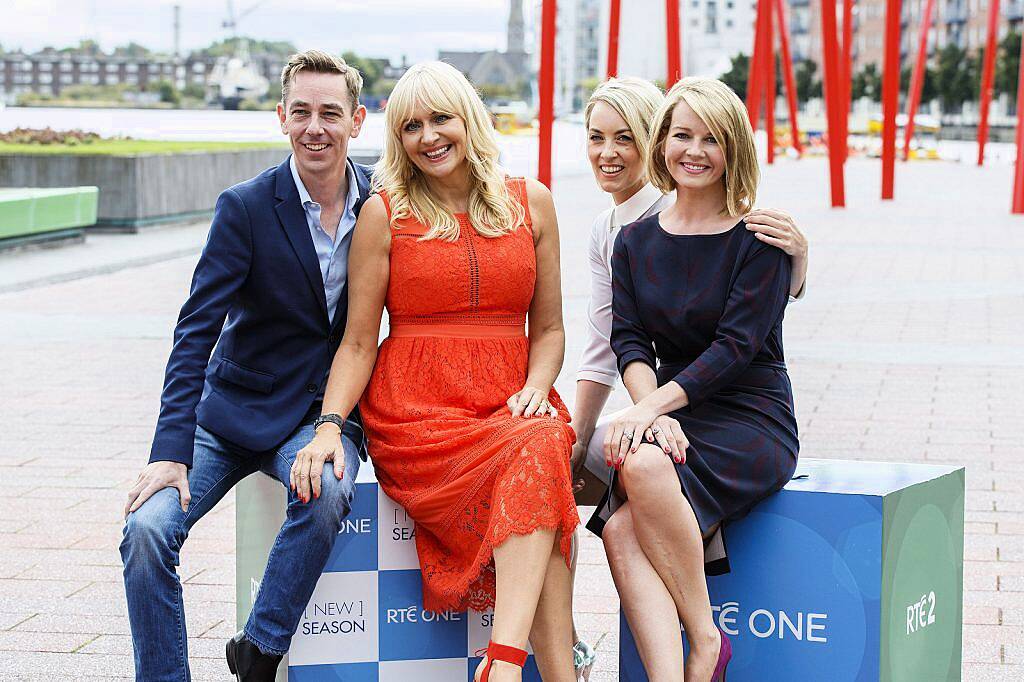 Ryan Tubridy, Miriam O'Callaghan, Kathryn Thomas and Claire Byrne pictured at the RTÉ Television New Season Launch at the Bord Gáis Energy Theatre. Picture Andres Poveda