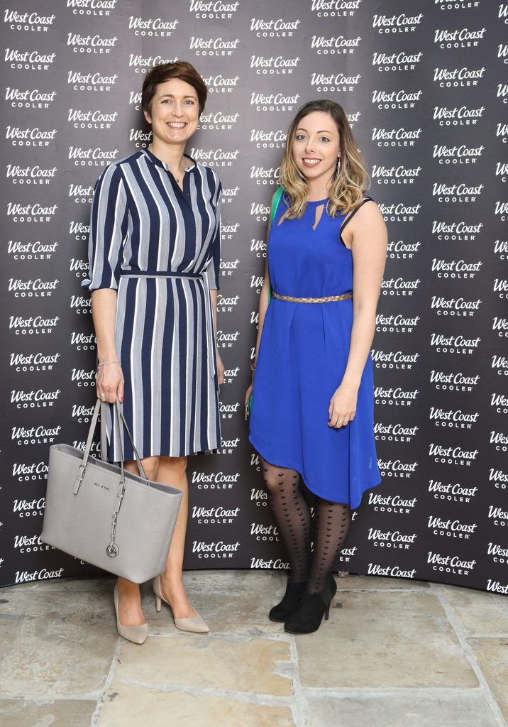 Karen Batley, Sian Waters at the launch of West Coast Cooler FASHIONWEEK's Autumn/Winter 2016 season. #WCCFW. Photo credit Chris Wilson.