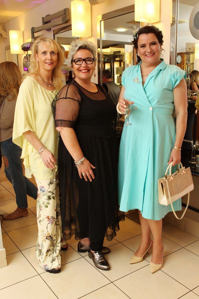 Viv O'Shea, Farran, Reg Halligan, Farran, and Maureen Jackson, Youghal, pictured at the Peter Mark Rapture launch event in the Peter Mark Winthrop St. salon, Cork. Rapture are a new hair extension range to Ireland, exclusive to Peter Mark.
Pic: Diane Cusack


