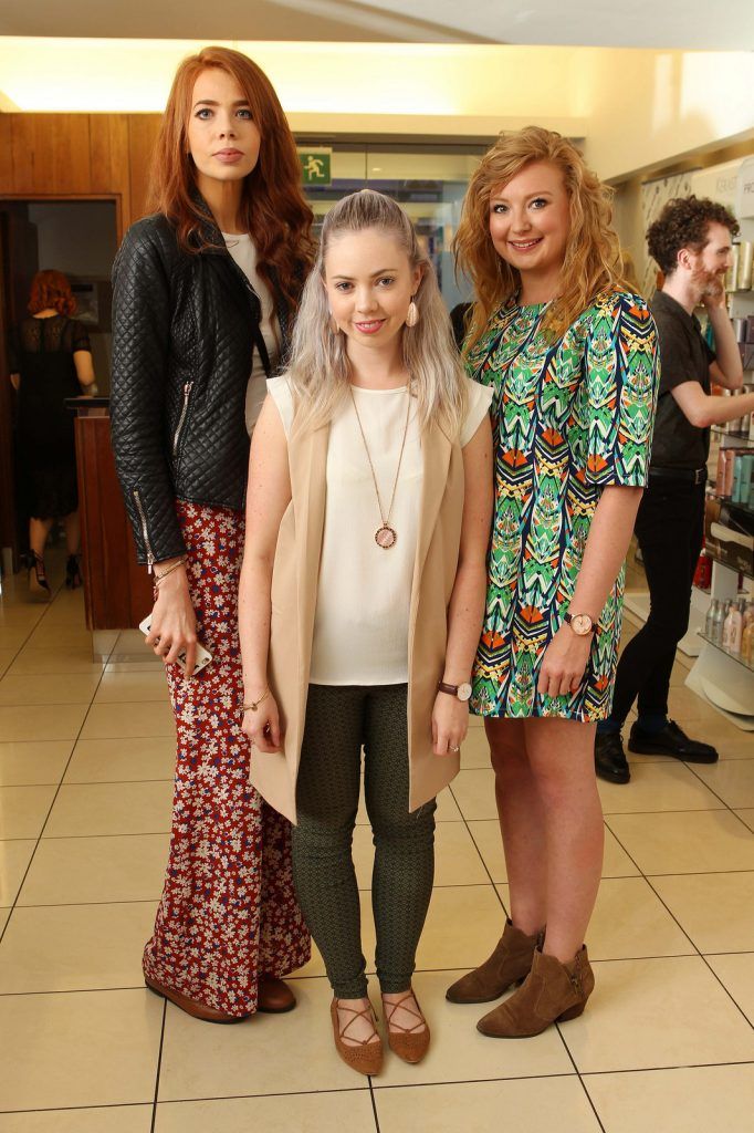 Chelsea O'Connor, Ballyvolane, Liosa Horgan, Douglas, and Amy Dennehy, Douglas, pictured at the Peter Mark Rapture launch event in the Peter Mark Winthrop St. salon, Cork. Rapture are a new hair extension range to Ireland, exclusive to Peter Mark. 
Pic: Diane Cusack


