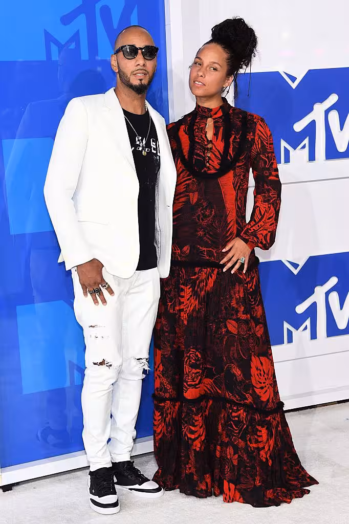 NEW YORK, NY - AUGUST 28:  Swizz Beatz and Alicia Keys attend the 2016 MTV Video Music Awards at Madison Square Garden on August 28, 2016 in New York City.  (Photo by Jamie McCarthy/Getty Images)