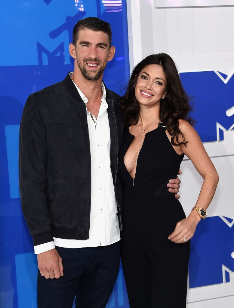 NEW YORK, NY - AUGUST 28:  Olympian Michael Phelps and finace Nicole Johnson attends the 2016 MTV Video Music Awards at Madison Square Garden on August 28, 2016 in New York City.  (Photo by Jamie McCarthy/Getty Images)