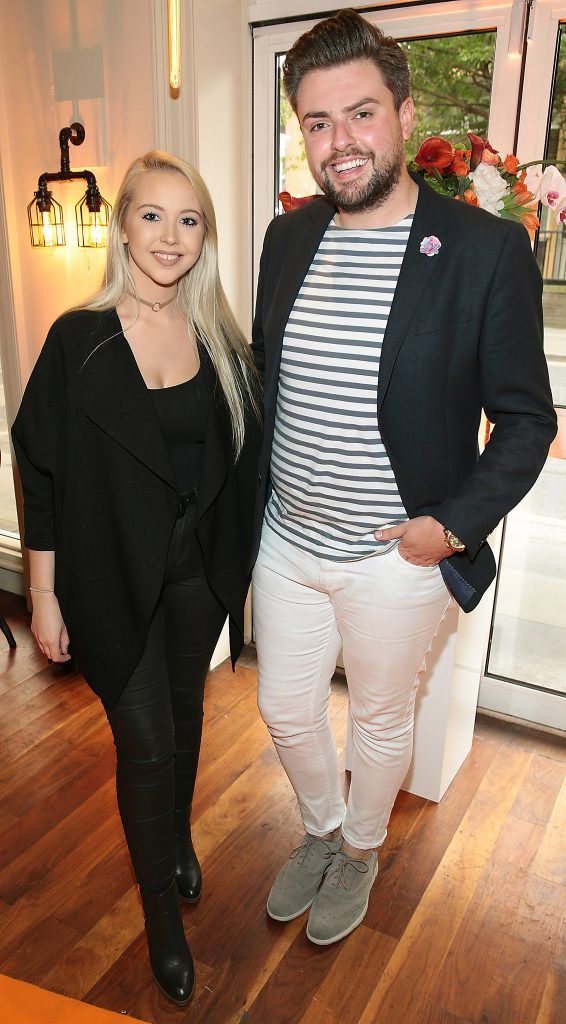Kendra Becker and James Butler at the reveal of the Clarisonic Alfa and Mia Fit Sonic Cleansing Device at Counter Culture, Dublin (Photo by Brian McEvoy).
