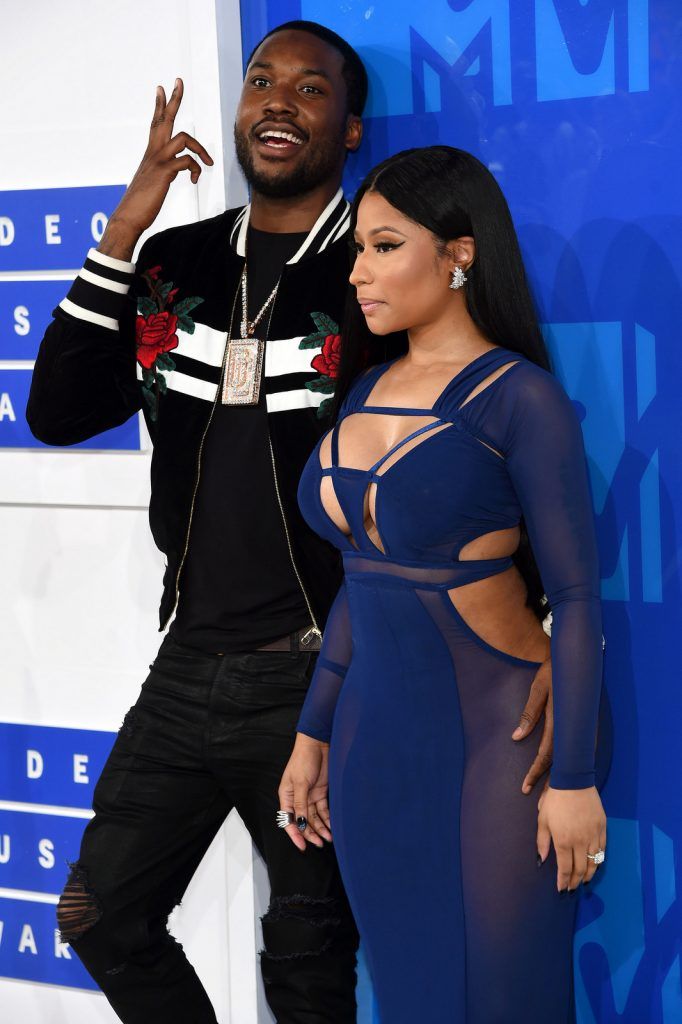 NEW YORK, NY - AUGUST 28:  Nicki Minaj and Meek Mill attend the 2016 MTV Video Music Awards at Madison Square Garden on August 28, 2016 in New York City.  (Photo by Jamie McCarthy/Getty Images)