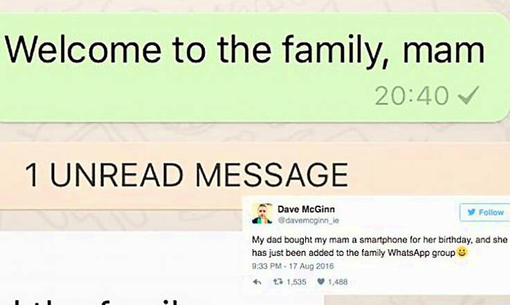 Irish Mam joins family WhatsApp group with the best opening line of all time