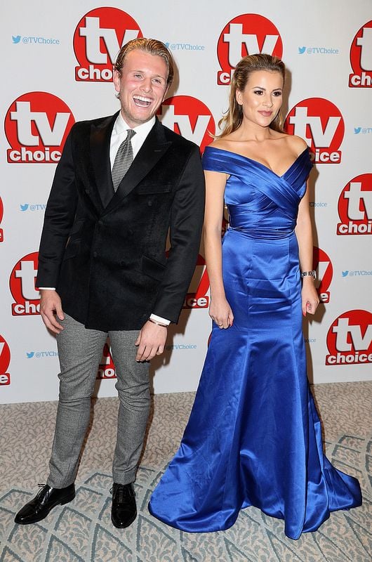 Tommy Mallet and Georgia Kousoulou arrive for the TV Choice Awards at The Dorchester on September 5, 2016 in London, England. (Photo by Chris Jackson/Getty Images)
