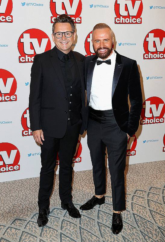 Simon Webb and Christopher Steed arrive for the TV Choice Awards at The Dorchester on September 5, 2016 in London, England. (Photo by Chris Jackson/Getty Images)