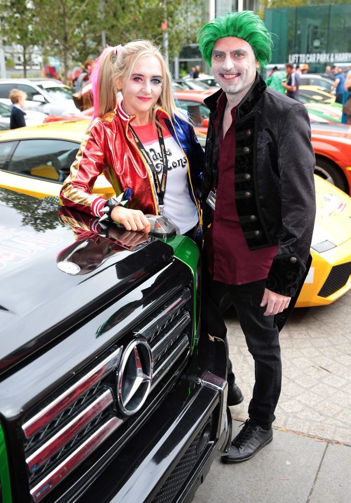 Orla Glackin and James Byrne at the start of the Cannonball Supercar 2016 event at Point Village Dublin. Proceeds from this year's Supercar spectacle will go to the Pieta House charity (Photo by Brian McEvoy).