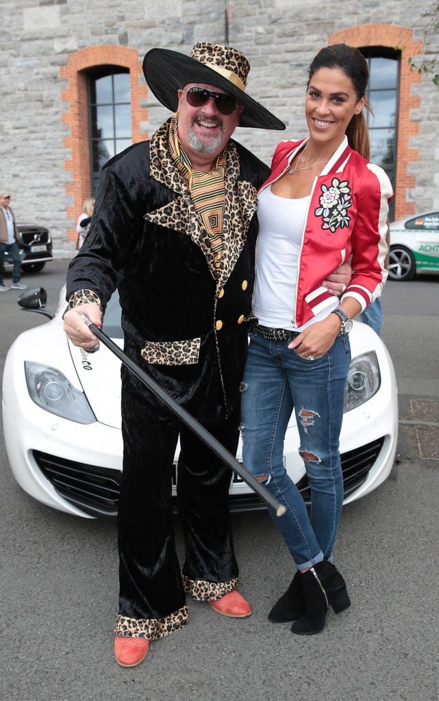 Pat McCloskey and Glenda Gilson at the start of the Cannonball Supercar 2016 event at Point Village Dublin. Proceeds from this year's Supercar spectacle will go to the Pieta House charity (Photo by Brian McEvoy).