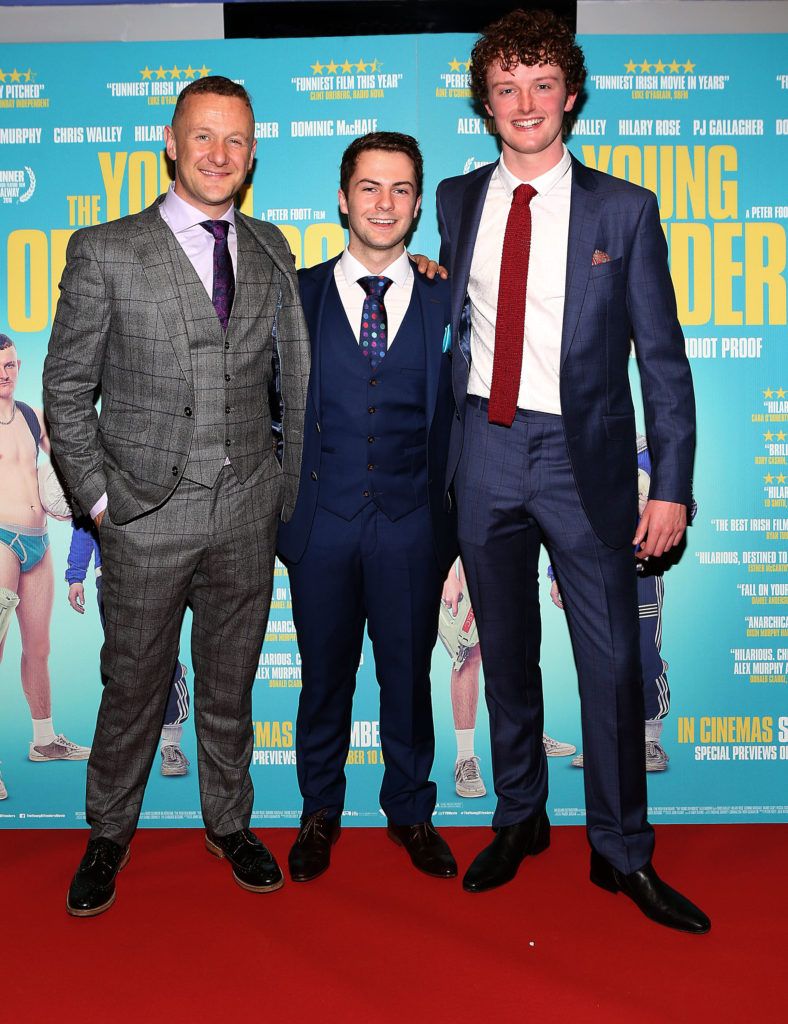 Ph Gallagher, Alex Murphy and Chris Walley at the Irish premiere screening of The Young Offenders at Cineworld, Dublin (Photo by Brian McEvoy).