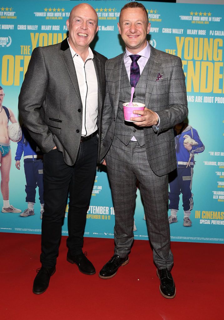 Jim McCabe and PJ Gallagher at the Irish premiere screening of The Young Offenders at Cineworld, Dublin
(Photo by Brian McEvoy).
