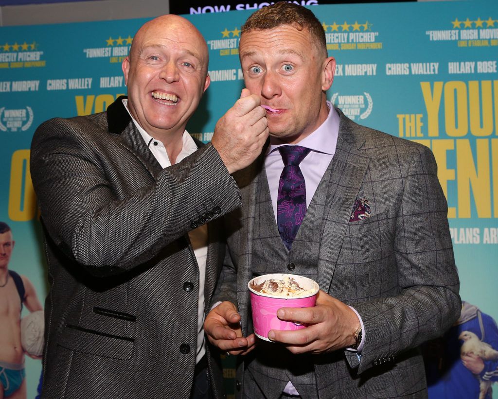 Jim McCabe and PJ Gallagher at the Irish premiere screening of The Young Offenders at Cineworld, Dublin
(Photo by Brian McEvoy).