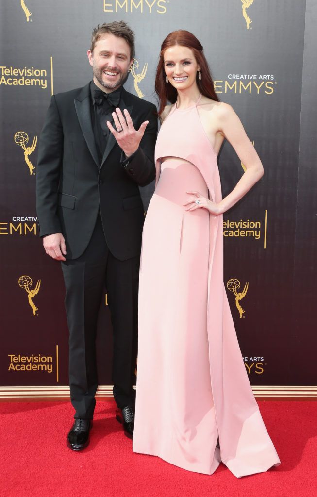 LOS ANGELES, CA - SEPTEMBER 10:  TV personality Chris Hardwick and actress Lydia Hearst attend the 2016 Creative Arts Emmy Awards at Microsoft Theater on September 10, 2016 in Los Angeles, California.  (Photo by Frederick M. Brown/Getty Images)