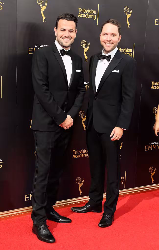 LOS ANGELES, CA - SEPTEMBER 10:  Producers Ben Winston and Rob Crabbe attend the 2016 Creative Arts Emmy Awards at Microsoft Theater on September 10, 2016 in Los Angeles, California.  (Photo by Frederick M. Brown/Getty Images)